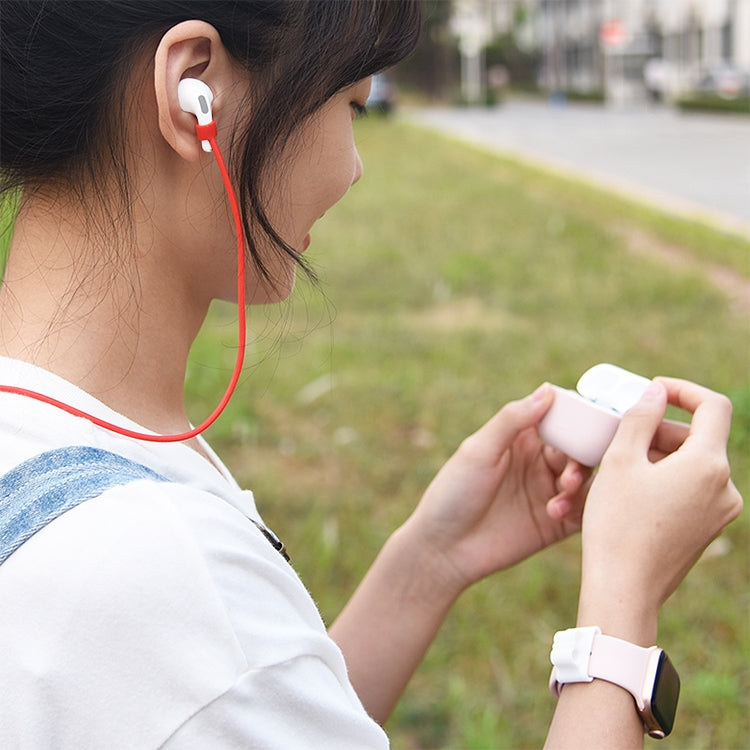 สำหรับ AirPods Pro 3 in 1 เคสซิลิโคนหูฟัง + หัวเข็มขัดหูฟัง + ชุดเชือกป้องกันการสูญหาย