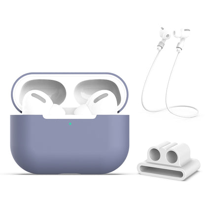 สำหรับ AirPods Pro 3 in 1 เคสซิลิโคนหูฟัง + หัวเข็มขัดหูฟัง + ชุดเชือกป้องกันการสูญหาย