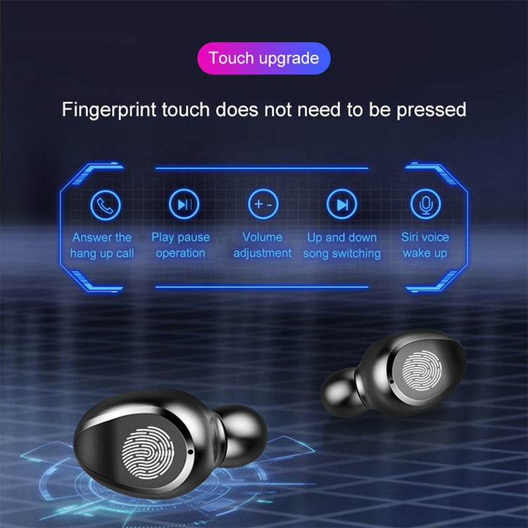 F9 TWS V5.0 Touch Control ชุดหูฟังบลูทูธไร้สาย Binaural พร้อมกล่องชาร์จและจอแสดงผลดิจิตอล, F9
