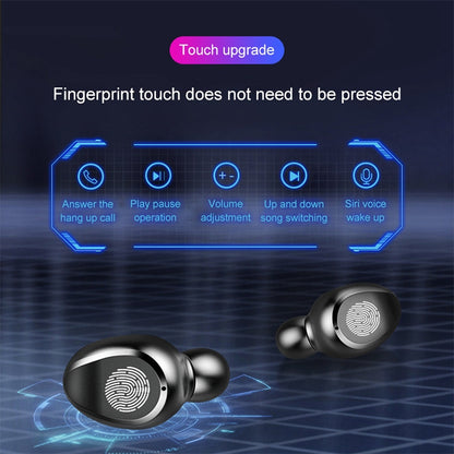 F9 TWS V5.0 Touch Control ชุดหูฟังบลูทูธไร้สาย Binaural พร้อมกล่องชาร์จและจอแสดงผลดิจิตอล, F9