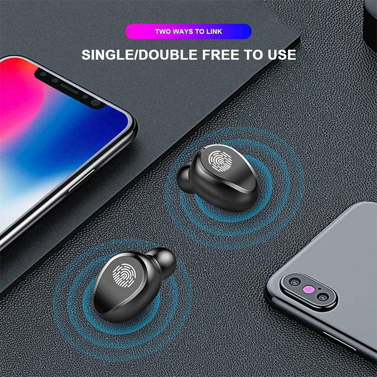 F9 TWS V5.0 Touch Control ชุดหูฟังบลูทูธไร้สาย Binaural พร้อมกล่องชาร์จและจอแสดงผลดิจิตอล, F9