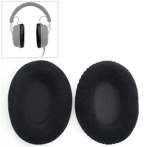 2 PCS สำหรับ Kingston KHX-HSCP / HyperX Cloud II หูฟัง Cushion Flannel สีดำสุทธิฟองน้ำ Earmuffs เปลี่ยนแผ่นรองหูฟัง, For Kingston KHX-HSCP HyperX Cloud II(Flannel Black)