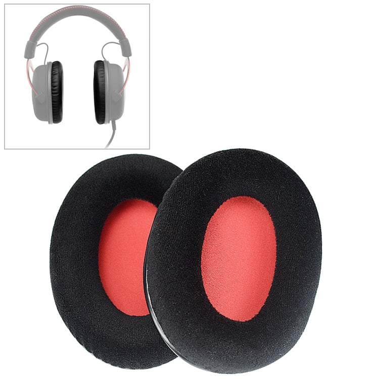 2 PCS สำหรับ Kingston KHX-HSCP / HyperX Cloud II หูฟัง Cushion Flannel สีแดงสุทธิฟองน้ำ Earmuffs เปลี่ยนแผ่นรองหูฟัง, For Kingston KHX-HSCP HyperX Cloud II(Flannel Red)