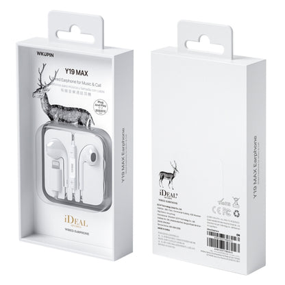 WK Y19 MAX iDeal Series 8 Pin หูฟังชนิดใส่ในหูไฮไฟสเตอริโอแบบมีสาย, ความยาว: 1.2 ม., Y19 MAX