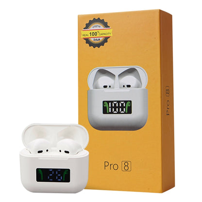 Pro 8 หูฟังอินเอียร์ระบบสัมผัสดิจิตอล TWS มินิบลูทูธไร้สายหูฟัง