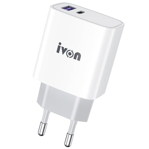 IVON AD52 18W USB-C / Type-C + USB สองพอร์ต PD ชาร์จเร็ว