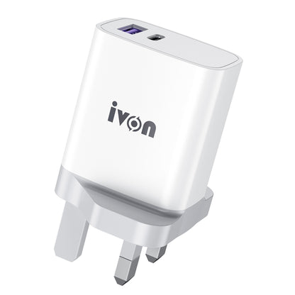 IVON AD52 18W USB-C / Type-C + USB สองพอร์ต PD ชาร์จเร็ว