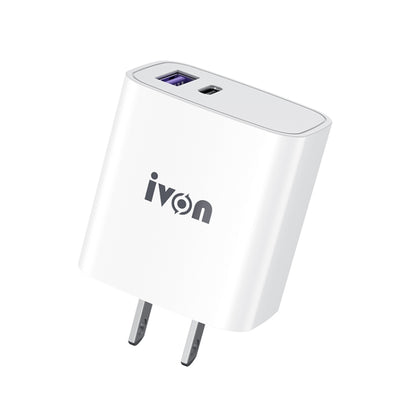 IVON AD52 18W USB-C / Type-C + USB สองพอร์ต PD ชาร์จเร็ว
