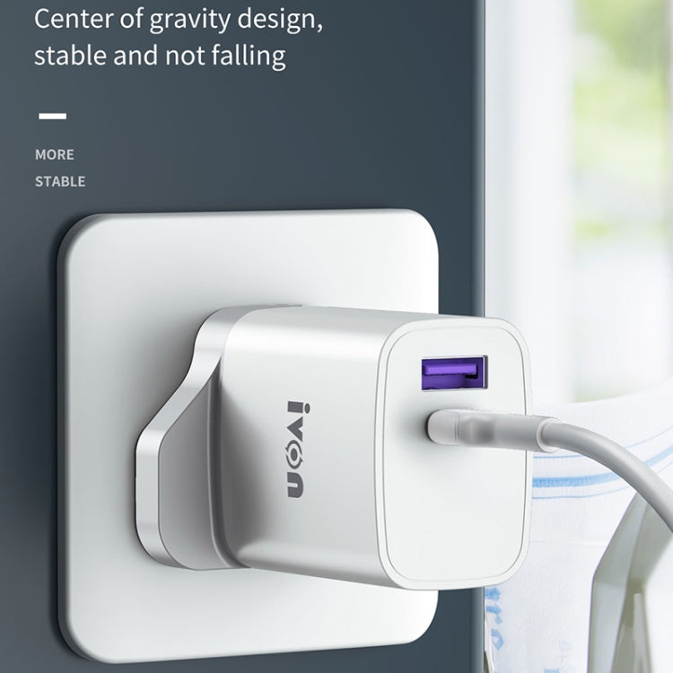 IVON AD52 18W USB-C / Type-C + USB สองพอร์ต PD ชาร์จเร็ว
