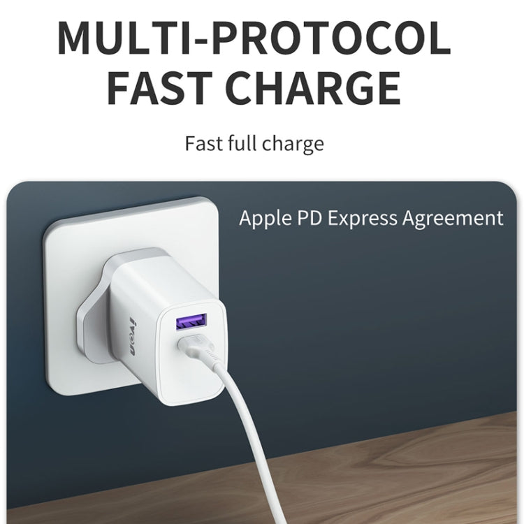 IVON AD52 18W USB-C / Type-C + USB สองพอร์ต PD ชาร์จเร็ว