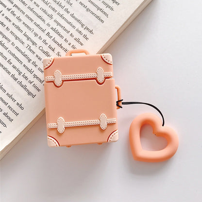 หูฟังไร้สายกันกระแทกสีลูกกวาดกระเป๋าเดินทางซิลิโคนสำหรับ Apple AirPods 1/2, Orange, Pink, Green, Blue, Apricot, Yellow