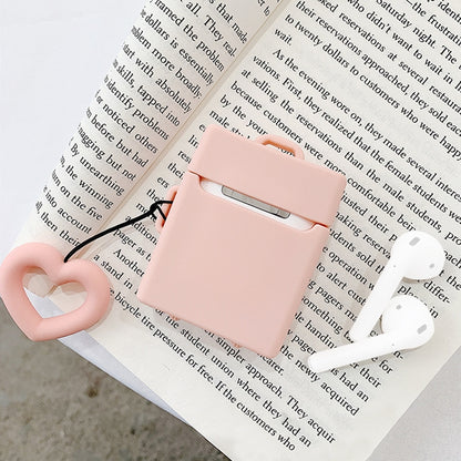 หูฟังไร้สายกันกระแทกสีลูกกวาดกระเป๋าเดินทางซิลิโคนสำหรับ Apple AirPods 1/2, Orange, Pink, Green, Blue, Apricot, Yellow