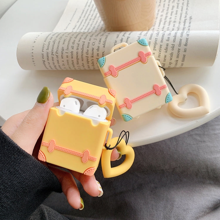 หูฟังไร้สายกันกระแทกสีลูกกวาดกระเป๋าเดินทางซิลิโคนสำหรับ Apple AirPods 1/2, Orange, Pink, Green, Blue, Apricot, Yellow