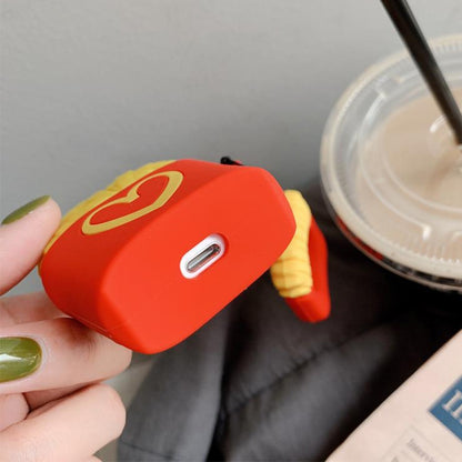 หูฟังไร้สายกันกระแทกชิปป๊อปคอร์นเคสซิลิโคนสำหรับ Apple AirPods 1/2 (ชิป), Chips, Popcorn