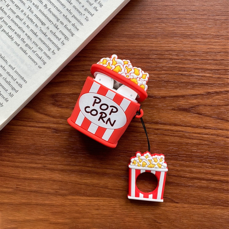 หูฟังไร้สายกันกระแทกชิปป๊อปคอร์นเคสซิลิโคนสำหรับ Apple AirPods 1/2 (ชิป), Chips, Popcorn
