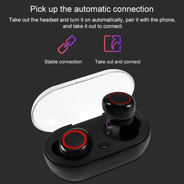 BTH-K08 TWS V5.0 ชุดหูฟังสเตอริโอไร้สาย Bluetooth พร้อมเคสชาร์จ