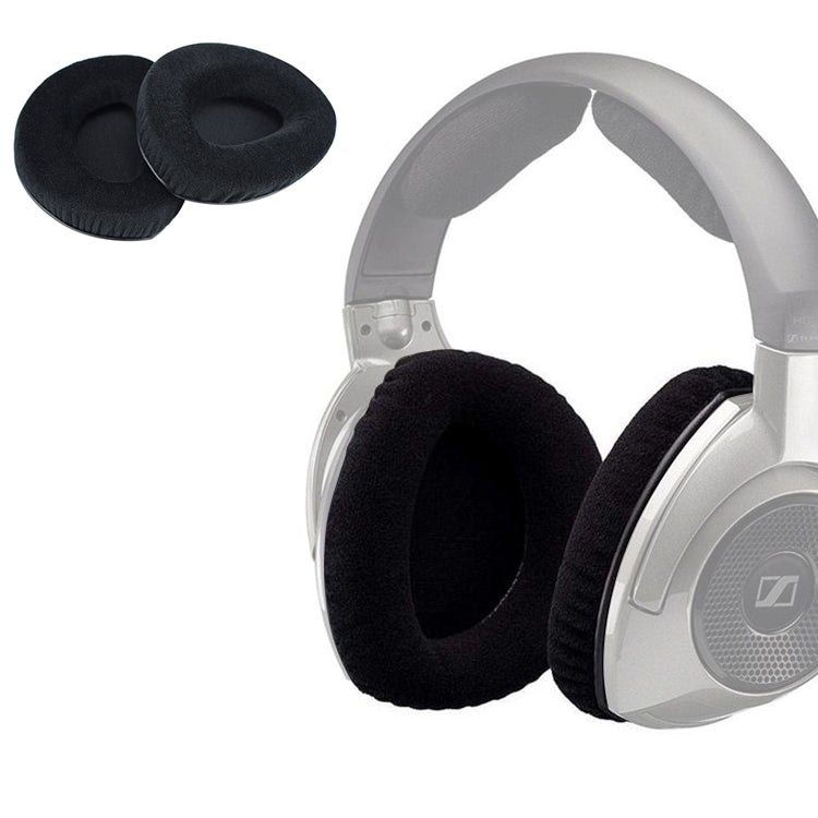 2 PCS สำหรับ Sennheiser RS160 / 170 / HDR170 / 180 / 160 Flannelette หูฟังเบาะรองนั่ง Earmuffs เปลี่ยนแผ่นรองหูฟังไม่มีหัวเข็มขัด, Flannelette