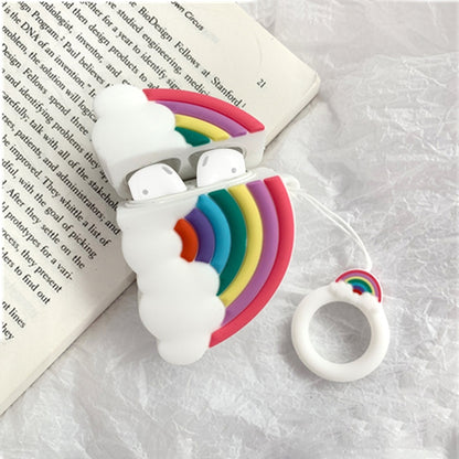 หูฟังไร้สายกันกระแทกเคสซิลิโคนสายรุ้งหลากสีสำหรับ Apple AirPods 1/2