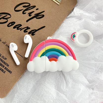 หูฟังไร้สายกันกระแทกเคสซิลิโคนสายรุ้งหลากสีสำหรับ Apple AirPods 1/2