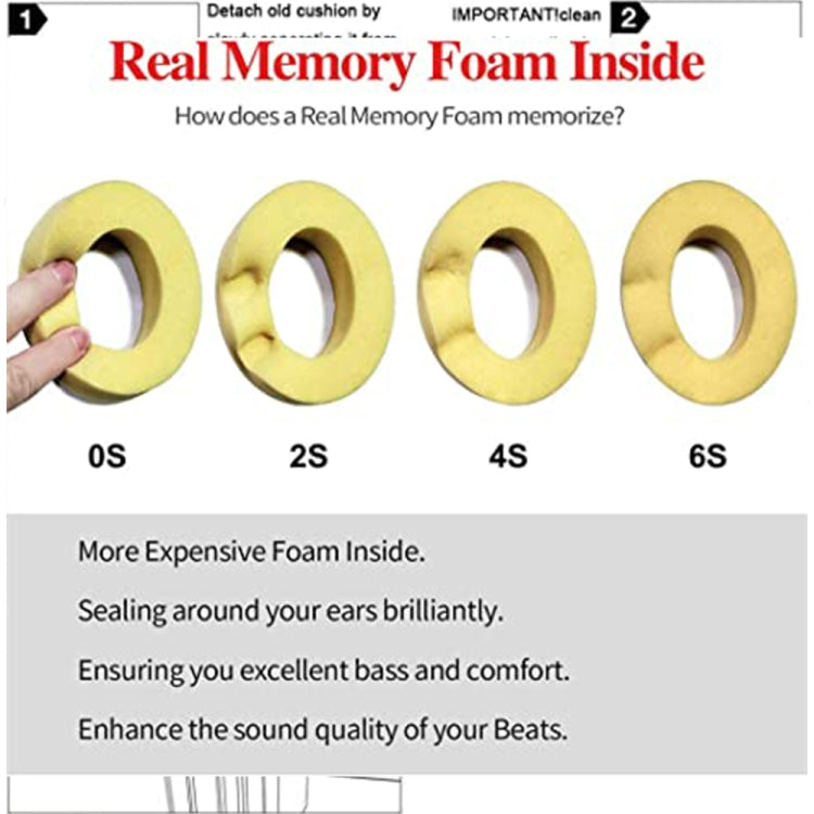 เสื้อแจ็คเก็ตหูฟัง Earmuff ฟองน้ำนุ่ม 1 คู่สำหรับ Beats Solo 2.0 รุ่นมีสาย