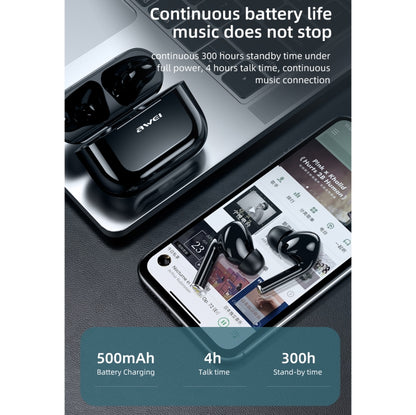 awei T29 Bluetooth V5.0 TWS True Wireless Sports ชุดหูฟังพร้อมเคสชาร์จ