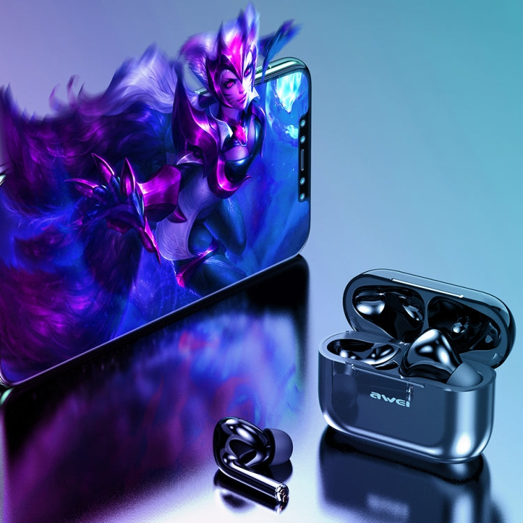 awei T29 Bluetooth V5.0 TWS True Wireless Sports ชุดหูฟังพร้อมเคสชาร์จ