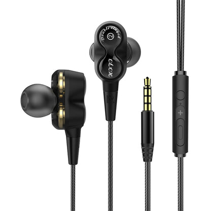 D12 1.2 ม. แบบมีสายในหู 3.5 มม. อินเตอร์เฟซสเตอริโอควบคุมด้วยสายหูฟังไฮไฟ Dual-motion Loop วิ่งเกมเพลงชุดหูฟังพร้อมบรรจุภัณฑ์, D12 With Packaging (Black), D12 With Packaging (White)