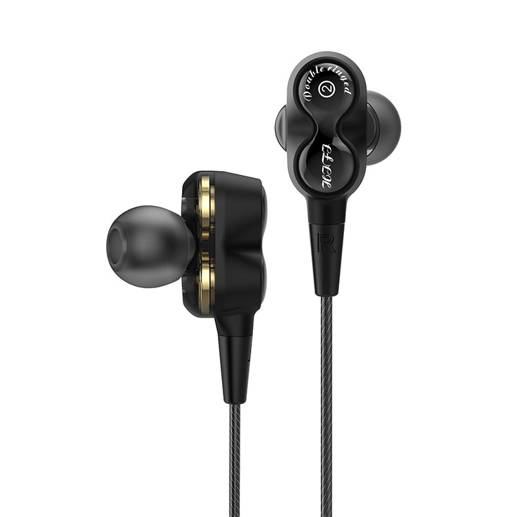 D12 1.2 ม. แบบมีสายในหู 3.5 มม. อินเตอร์เฟซสเตอริโอควบคุมด้วยสายหูฟังไฮไฟ Dual-motion Loop วิ่งเกมเพลงชุดหูฟังพร้อมบรรจุภัณฑ์, D12 With Packaging (Black), D12 With Packaging (White)