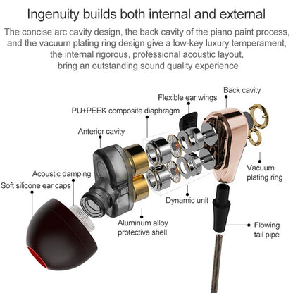 D12 1.2 ม. แบบมีสายในหู 3.5 มม. อินเตอร์เฟซสเตอริโอควบคุมด้วยสายหูฟังไฮไฟ Dual-motion Loop วิ่งเกมเพลงชุดหูฟังพร้อมบรรจุภัณฑ์, D12 With Packaging (Black), D12 With Packaging (White)