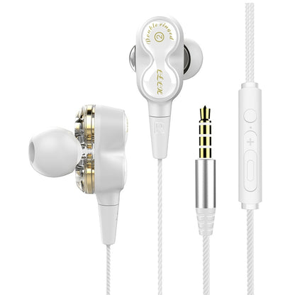D12 1.2 ม. แบบมีสายในหู 3.5 มม. อินเตอร์เฟซสเตอริโอควบคุมด้วยสายหูฟังไฮไฟ Dual-motion Loop วิ่งเกมเพลงชุดหูฟังพร้อมบรรจุภัณฑ์, D12 With Packaging (Black), D12 With Packaging (White)