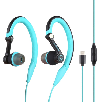 Mucro Type-C Plug In-Ear Sport Earhook หูฟังสเตอริโอแบบมีสายสำหรับวิ่งออกกำลังกาย, Type-C