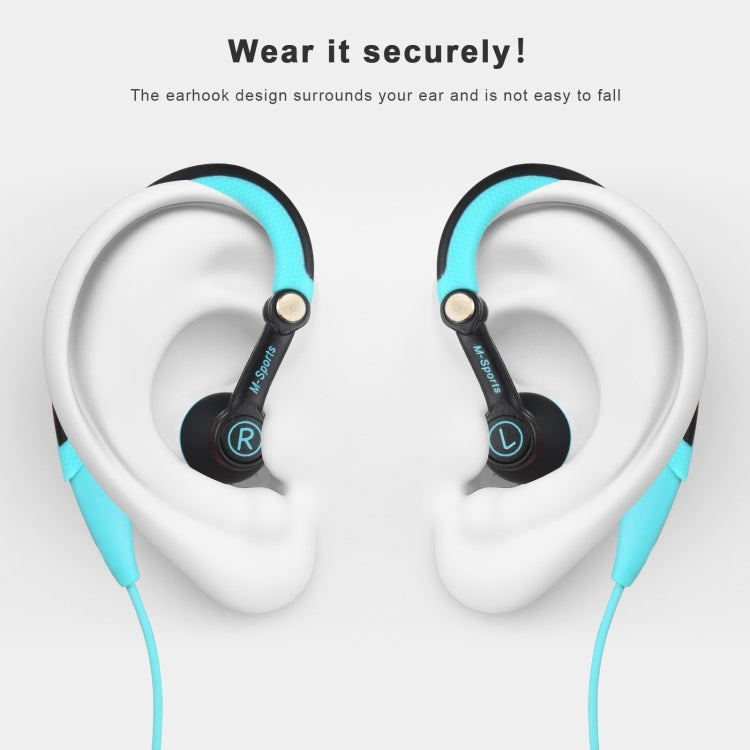 Mucro Type-C Plug In-Ear Sport Earhook หูฟังสเตอริโอแบบมีสายสำหรับวิ่งออกกำลังกาย, Type-C