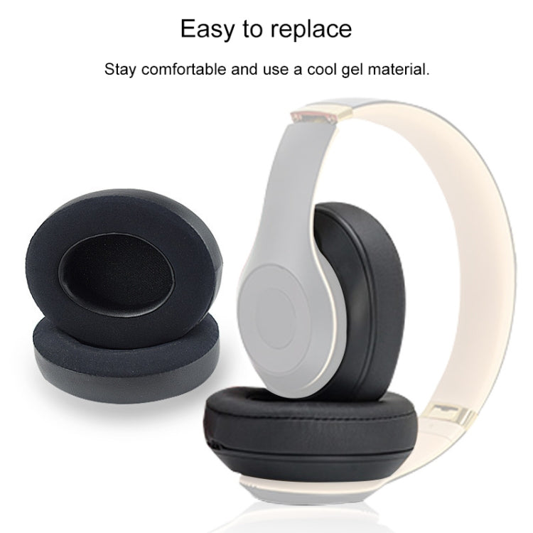 2 ชิ้นสำหรับ Beats Studio 2.0 / 3.0 หูฟังฝาครอบป้องกันน้ำแข็งเจลปิดหูกันหนาว (สีเทาสีขาว), Black, Titanium Color
