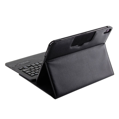 IP011 บลูทูธแบบถอดได้ 3.0 คีย์บอร์ด ABS + เคสแท็บเล็ตหนังเนื้อลิ้นจี่สำหรับ iPad Pro 11 นิ้ว (2018) พร้อมฟังก์ชั่น Sleep, IP011