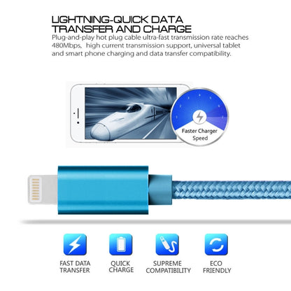 3m 3A หัวโลหะแบบทอ 8 พินเข้ากับ USB Data / Charger Cable, 3m 8 Pin