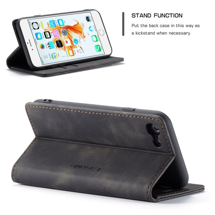 CaseMe-013 ซองหนังพลิกแนวนอน Retro Frosted แบบมัลติฟังก์ชั่นสำหรับ iPhone 6 / 6s พร้อมช่องเสียบการ์ดและที่วางและกระเป๋าสตางค์, For iPhone 6 / 6s