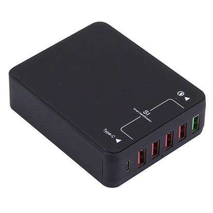 Q8118 1 Quick Charge 3.0 + 4 USB ระบุตัวตนอัจฉริยะ + 1 USB-C / Type-C 3.1 เครื่องชาร์จ USB บนเดสก์ท็อป
