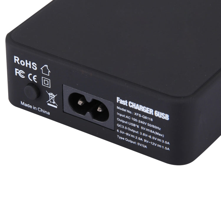 Q8118 1 Quick Charge 3.0 + 4 USB ระบุตัวตนอัจฉริยะ + 1 USB-C / Type-C 3.1 เครื่องชาร์จ USB บนเดสก์ท็อป