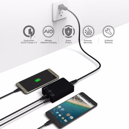 Q8118 1 Quick Charge 3.0 + 4 USB ระบุตัวตนอัจฉริยะ + 1 USB-C / Type-C 3.1 เครื่องชาร์จ USB บนเดสก์ท็อป