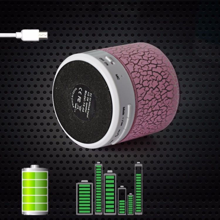 A9 มินิแบบพกพา Glare Crack ลำโพงสเตอริโอ Bluetooth พร้อมไฟ LED, ไมโครโฟนในตัว, รองรับการโทรแบบแฮนด์ฟรีและการ์ด TF