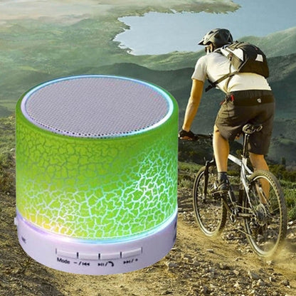 A9 มินิแบบพกพา Glare Crack ลำโพงสเตอริโอ Bluetooth พร้อมไฟ LED, ไมโครโฟนในตัว, รองรับการโทรแบบแฮนด์ฟรีและการ์ด TF