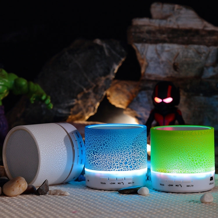 A9 มินิแบบพกพา Glare Crack ลำโพงสเตอริโอ Bluetooth พร้อมไฟ LED, ไมโครโฟนในตัว, รองรับการโทรแบบแฮนด์ฟรีและการ์ด TF