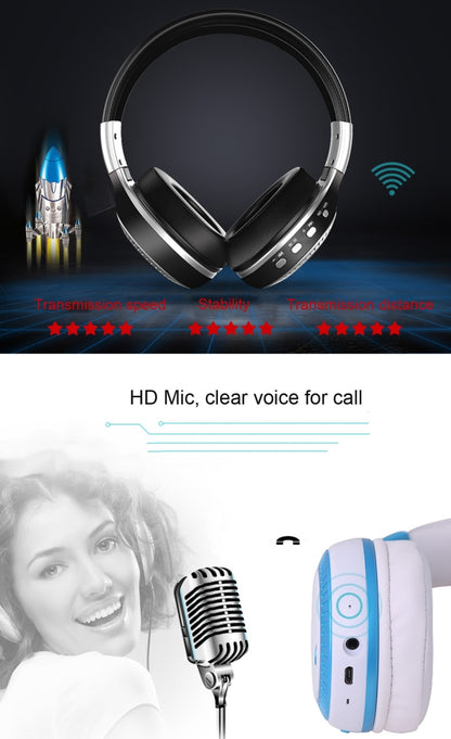 Zealot B19 ชุดหูฟังเพลงสเตอริโอ Bluetooth แบบคาดศีรษะพับได้พร้อมจอแสดงผลสำหรับ iPhone, Galaxy, Huawei, Xiaomi, LG, HTC และสมาร์ทโฟนอื่น ๆ