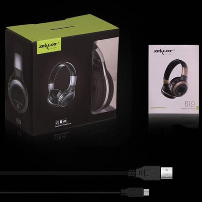 Zealot B19 ชุดหูฟังเพลงสเตอริโอ Bluetooth แบบคาดศีรษะพับได้พร้อมจอแสดงผลสำหรับ iPhone, Galaxy, Huawei, Xiaomi, LG, HTC และสมาร์ทโฟนอื่น ๆ