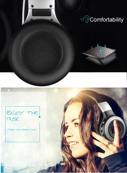Zealot B19 ชุดหูฟังเพลงสเตอริโอ Bluetooth แบบคาดศีรษะพับได้พร้อมจอแสดงผลสำหรับ iPhone, Galaxy, Huawei, Xiaomi, LG, HTC และสมาร์ทโฟนอื่น ๆ