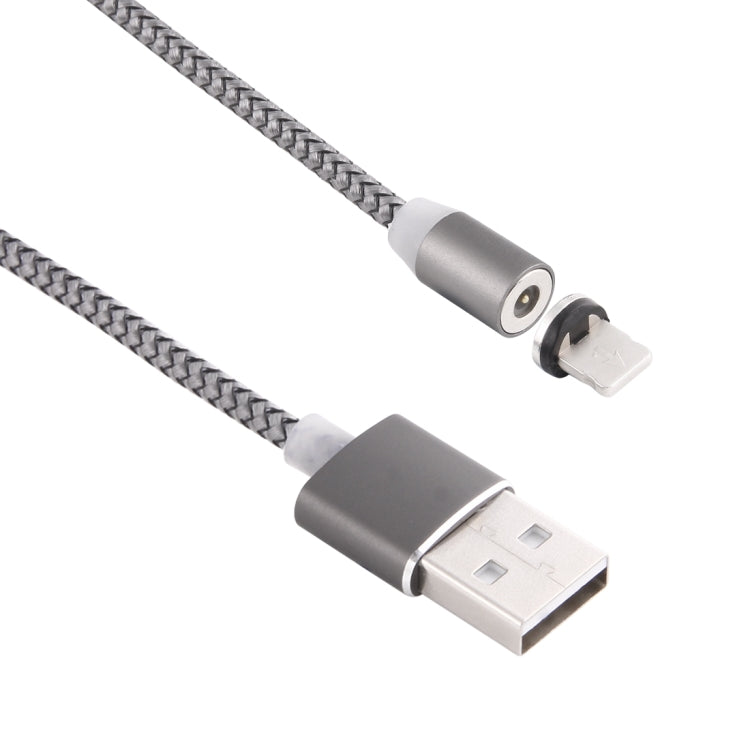 การหมุน 360 องศา 8 พินเข้ากับ USB 2.0 สายชาร์จแม่เหล็กแบบสานพร้อมไฟ LED ความยาวสายเคเบิล: 1 ม.