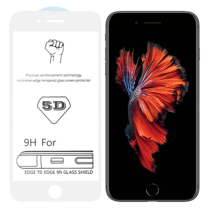 ฟิล์มกระจกนิรภัยแบบเต็มหน้าจอ 9H 5D สีขาวสำหรับ iPhone 6 / 6s, For iPhone 6 / 6s (White) (1 PC)