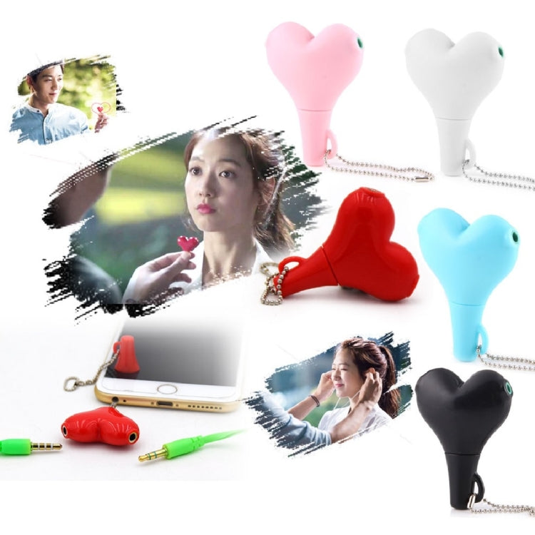1 ชาย 2 หญิง 3.5 มม.แจ็คปลั๊ก Multi-Function หูฟังรูปหัวใจ Audio Video Splitter อะแดปเตอร์พร้อมพวงกุญแจสำหรับ iPhone, iPad, iPod, Samsung, Xiaomi, HTC และอินเทอร์เฟซเสียง 3.5 มม.อิเล็กทรอนิกส์ดิจิตอลผลิตภัณฑ์