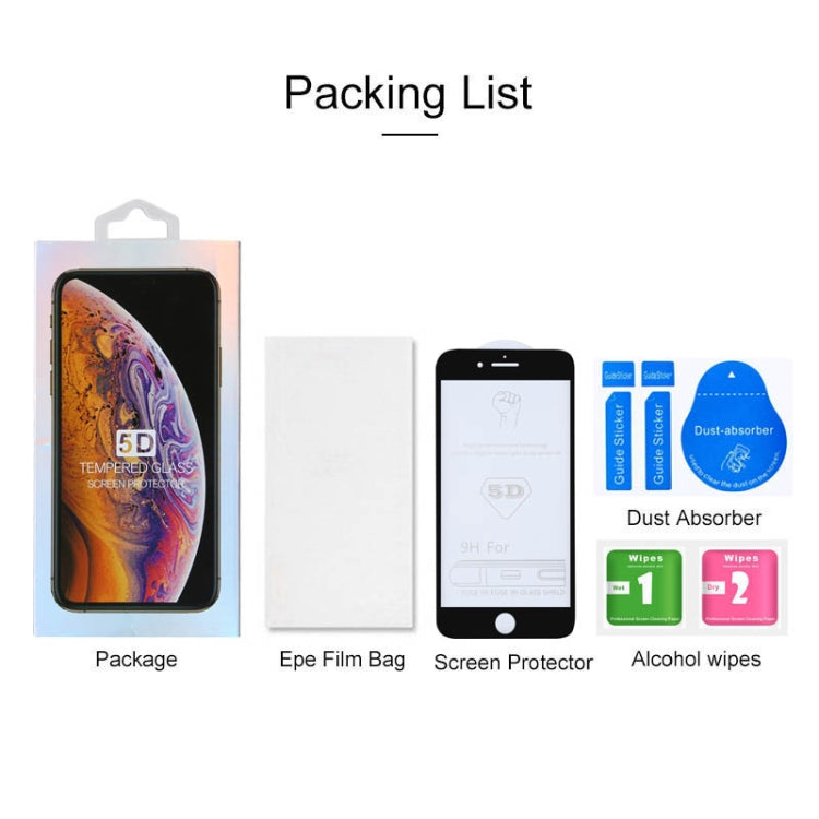 ฟิล์มกระจกนิรภัยแบบเต็มหน้าจอ 9H 5D กาวเต็มสำหรับ iPhone 6 / 6s, For iPhone 6 / 6s (1 PC)