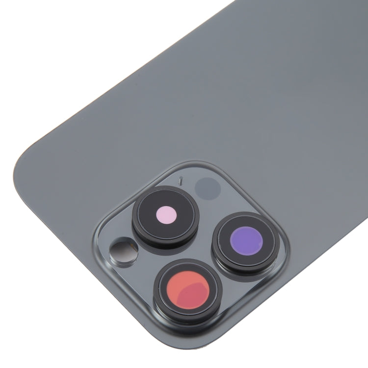 สำหรับ iPhone 16 Pro Max กระจกฝาหลังแบตเตอรี่เดิมพร้อมฝาปิดเลนส์กล้อง